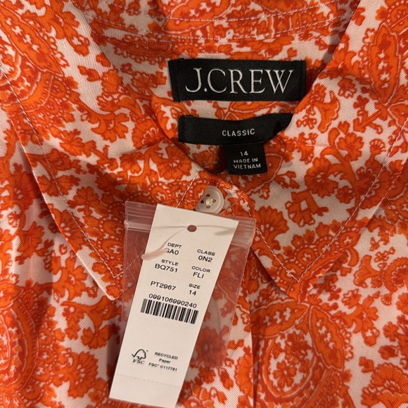 J.Crew Classic-fit drapey cupro-blend shirt in floral crown BQ751 - Picture 2 of 8